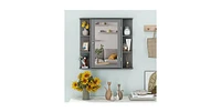Wall-Mounted Bathroom Mirror Cabinet with Storage Shelves