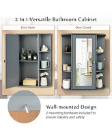 Bathroom Single Door Shelves Wall Mount Cabinet with Mirror
