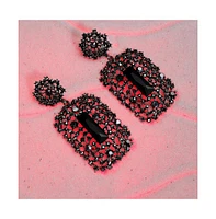 Sohi Stone Intricate Cluster Geometric Drop Earrings