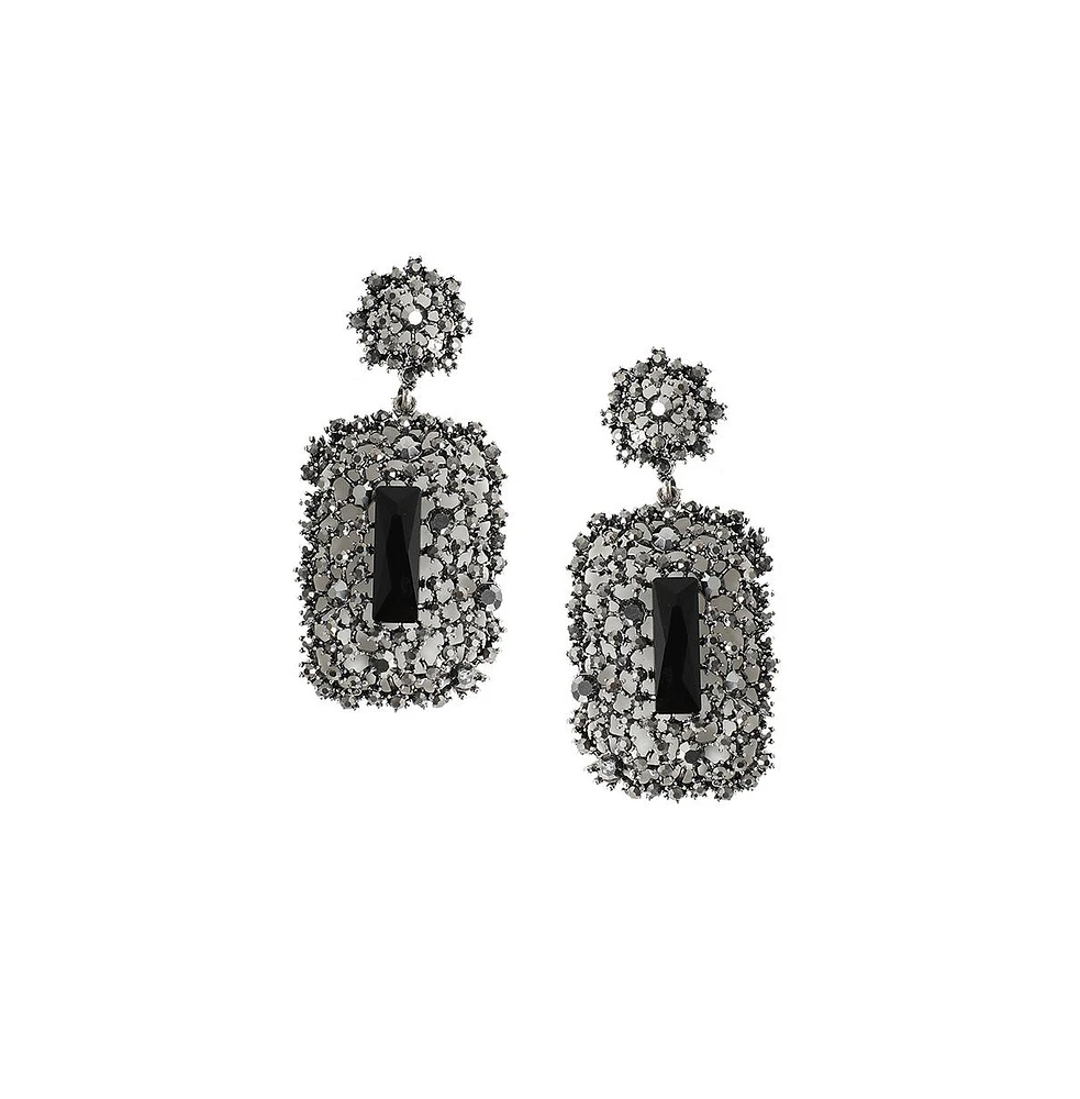Sohi Stone Intricate Cluster Geometric Drop Earrings
