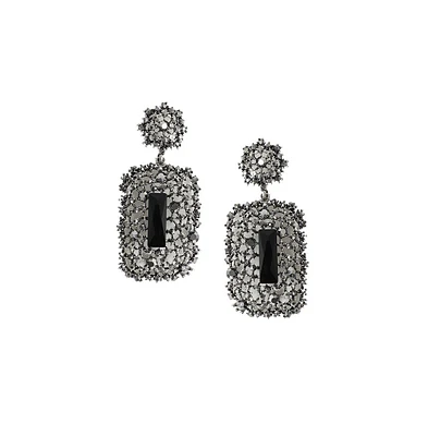 Sohi Stone Intricate Cluster Geometric Drop Earrings