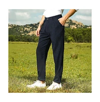 Campus Sutra Men's Prussian Blue Velvique Tailored Trousers
