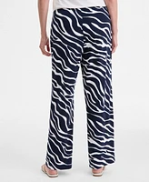 Jm Collection Women's Print High-Rise Pull-On Knit Pants, Exclusively at Macy's