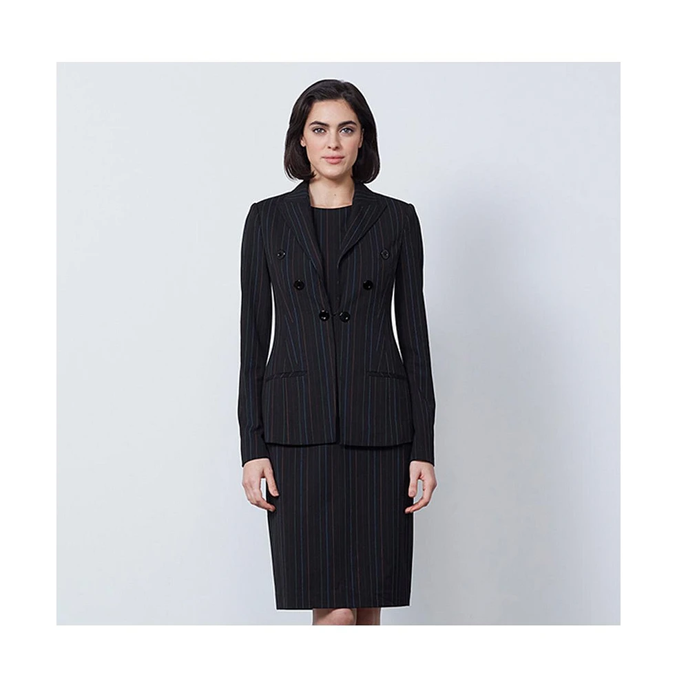 Etcetera Women's Colorful Black with Pinstripes Blazer Conversation