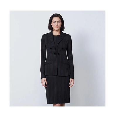 Etcetera Women's Colorful Black with Pinstripes Blazer Conversation