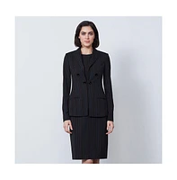Etcetera Women's Colorful Black with Pinstripes Blazer Conversation
