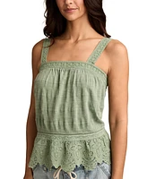 Lucky Brand Women's Embroidered Cotton Sleeveless Top