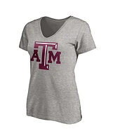 Fanatics Women's Gray Texas A&M Aggies Primary Logo V-Neck T-Shirt