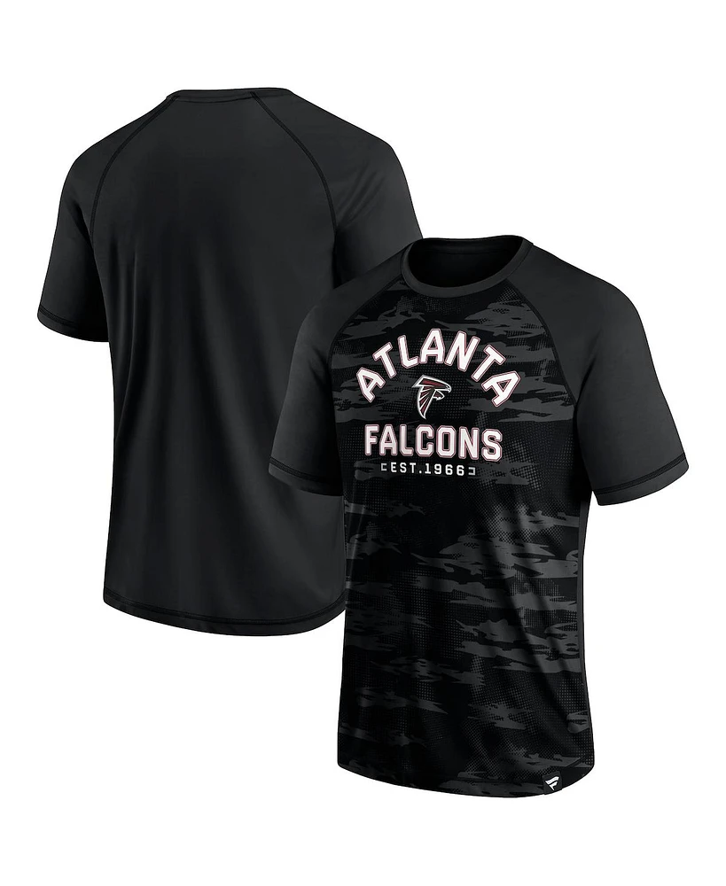 Fanatics Men's Black Atlanta Falcons Hail Mary Raglan T-Shirt