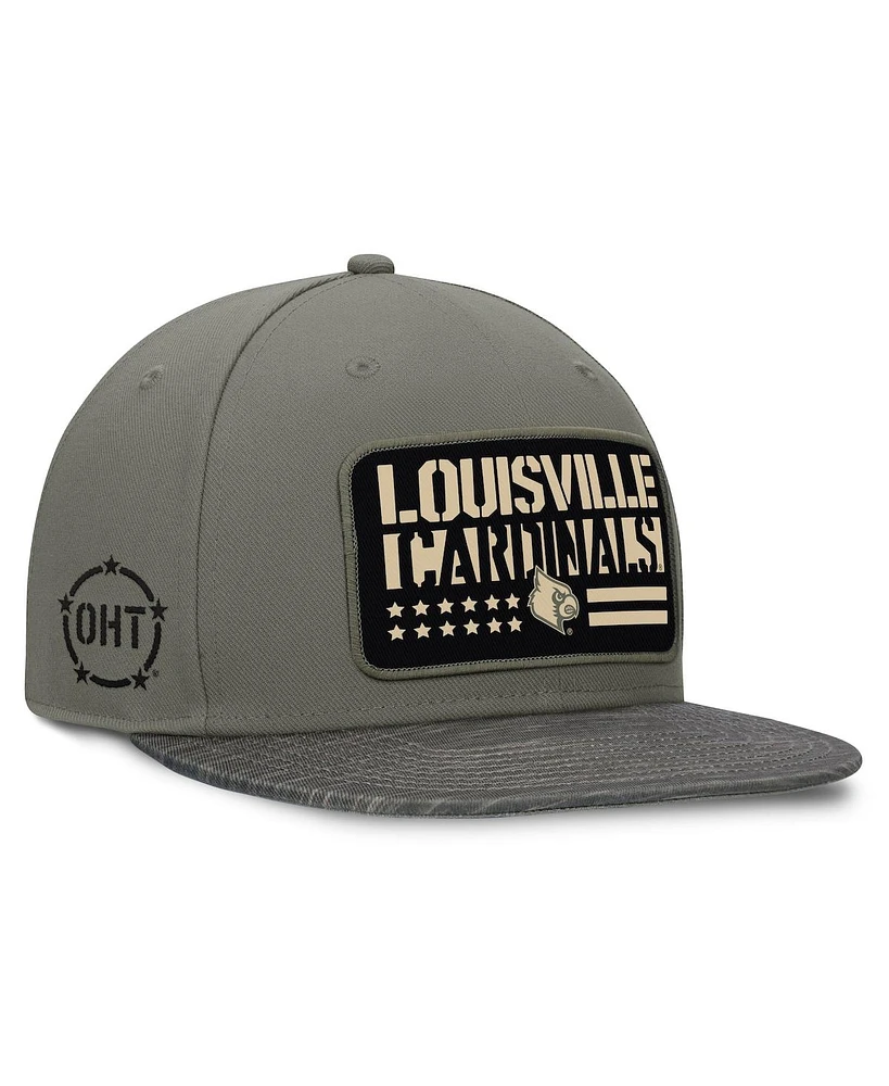 Top of the World Men's Green Louisville Cardinals Oht Rebel Snapback Hat