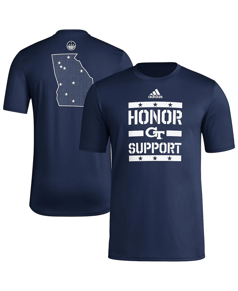 Adidas Men's Navy Georgia Tech Yellow Jackets Honor Support Pre-Game T-Shirt