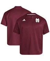 Adidas Men's Maroon Mississippi State Bulldogs Dugout Coaches Adizero Notch Neck Pullover Sweatshirt
