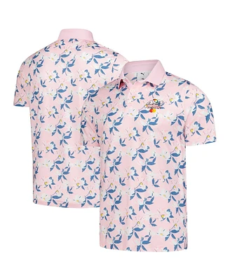 Puma Men's Pink Arnold Palmer Invitational Springs Floral Polo Shirt