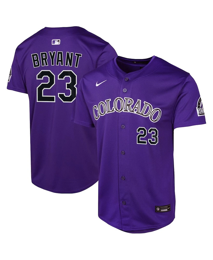 Nike Big Boys and Girls Kris Bryant Purple Colorado Rockies Alternate Limited Player Jersey
