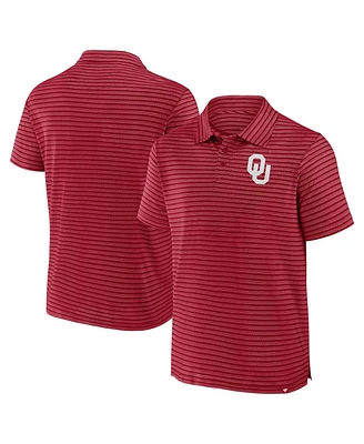 Fanatics Men's Crimson Oklahoma Sooners Victory Calls Stripe Polo Shirt