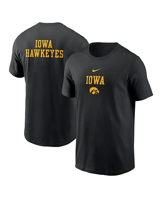 Nike Men's Black Iowa Hawkeyes 2-Hit Stacked T-Shirt