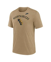 Nike Men's Heather Light Brown West Virginia Mountaineers Legacy Arch Tri-Blend T-Shirt