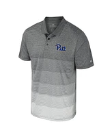 Colosseum Men's Gray Pitt Panthers Striped Mesh Polo Shirt