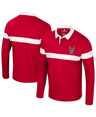 Colosseum Men's Red Nc State Wolfpack Too Cool for School Long Sleeve Polo Shirt