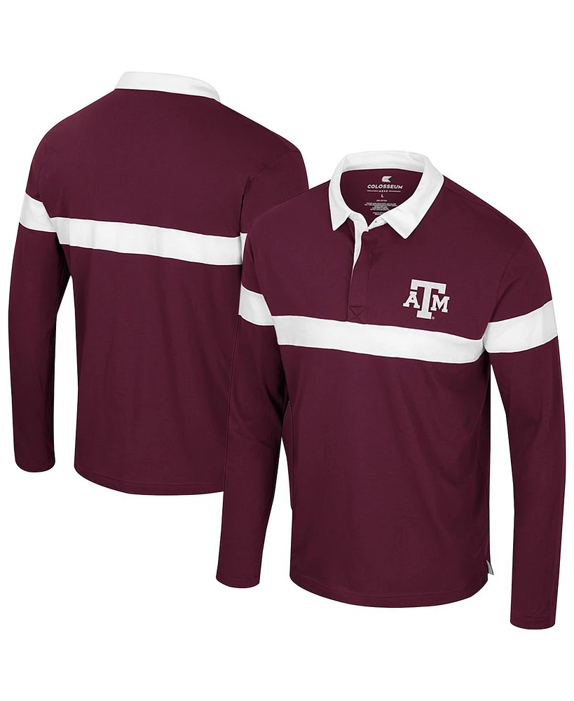 Colosseum Men's Maroon Texas A&M Aggies Too Cool For School Long Sleeve Polo Shirt