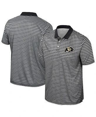Colosseum Men's Black Colorado Buffaloes Striped Polo Shirt
