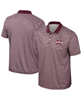 Colosseum Men's Maroon Mississippi State Bulldogs Striped Polo Shirt