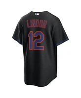 Nike Men's Francisco Lindor Black New York Mets Alternate Replica 2.0 Player Jersey