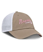 Nike Men's and Women's Khaki/White Atlanta Braves Club Trucker Adjustable Hat