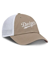 Nike Men's and Women's Khaki/White Los Angeles Dodgers Club Trucker Adjustable Hat