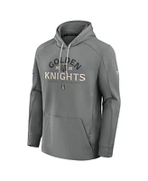 Fanatics Men's Gray Vegas Golden Knights 2025 Stanley Cup Playoffs Authentic Pro Rink Fly Fleece Pullover Hoodie