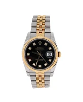 Pre-Owned Rolex Oyster Perpetual Datejust Automatic Watch in Stainless Steel and Gold with Diamond Markers 36mm