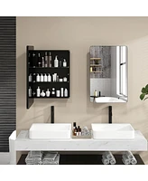 20 x30 Inch Multi-Functional Bathroom Mirror Cabinet with Adjustable Shelves