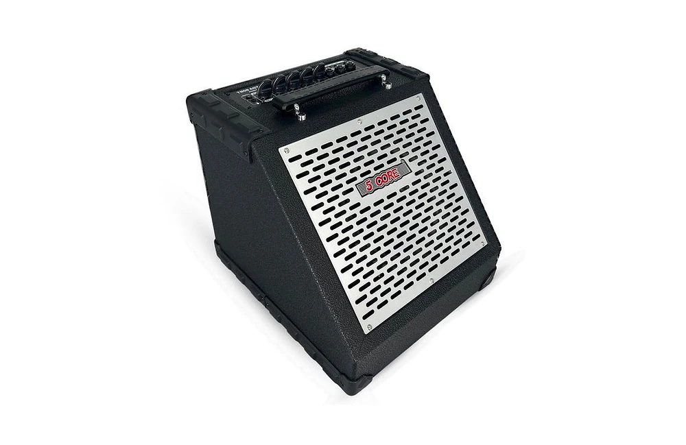 5 Core Electric Drum Amplifier 80W Professional Bluetooth Drumming Amp w 8” Speaker w 3 Band Eq