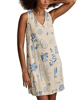 Lucky Brand Women's Printed Sleeveless Mini Shift Dress