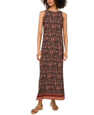 Vince Camuto Women's Printed Keyhole-Back Sleeveless Maxi Dress