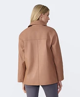 Furniq Uk Women's Relaxed Leather Jacket, Created for Macy's