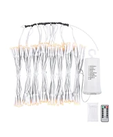 Yescom Patio Umbrella Solar String Light with Remote Control Timer Fit 8-Rib 8/9/ Ft Outdoor Shade Led Warm White