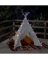 Yescom Patio Umbrella Solar String Light with Remote Control Timer Fit 6-Rib 7/8/9 Ft Outdoor 96 Rgb Led 8 Mode Camping Tents