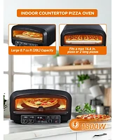 Commercial Chef Indoor Electric Pizza Oven, Includes Pizza Stone & Shovel