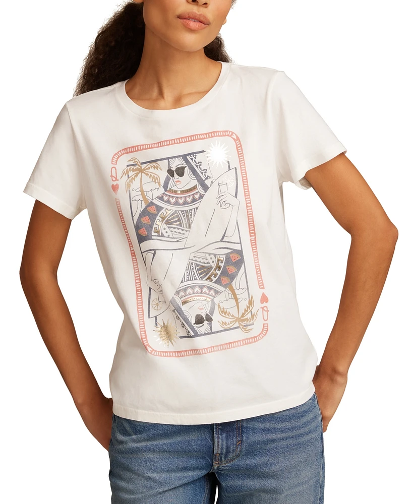 Lucky Brand Women's Surf Queen Cotton Classic Crewneck T-Shirt