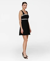 Avec Les Filles Women's Lace-Trim Fit & Flare Dress