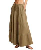 Lucky Brand Women's Gauzy Tiered Cotton Maxi Skirt