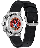 Citizen Eco-Drive Men's Chronograph Star Wars Rebel Starfighter Black Leather Strap Watch 44mm Box Set