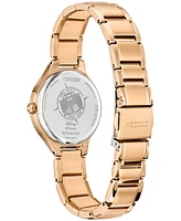 Citizen Eco-Drive Women's Disney Mickey & Minnie Take Paris Rose Gold-Tone Stainless Steel Bracelet Watch 29mm