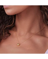 Puffed Heart Necklace & Huggies Set