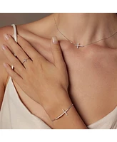 Horizontal Cross Adjustable Bracelet, Necklace & Ring Set