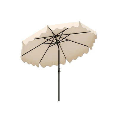 9 Feet Patio Umbrella with Crank Handle and Push Button Tilt