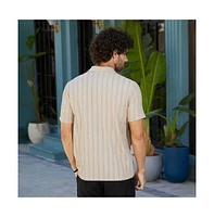 Campus Sutra Men's Saltbox Beige Wicker-Tactile Polo T-Shirt