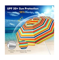 6.5 Feet Patio Beach Umbrella with Waterproof Polyester Fabric
