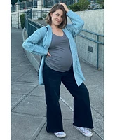 Pinkblush Maternity Black Wide Leg Raw Hem Jeans